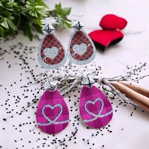 🆕 Look of Love Faux Leather Earrings with Bells